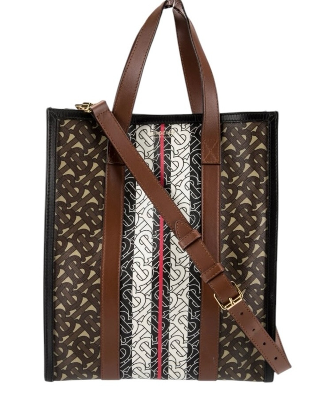 Burberry TB Monogram Tote w/ Crossbody Strap